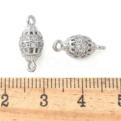 Brass Micro Pave Cubic Zirconia Connector Charms KK-U056-25P-1