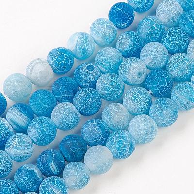 Natural Weathered Agate Beads Strands X-G-G589-8mm-14-1