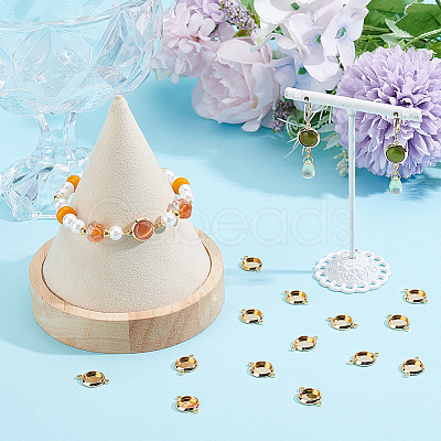 30Pcs Brass Connector Cabochon Settings KK-BBC0025-22-1