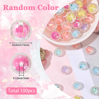 100Pcs Transparent Acrylic Beads TACR-SC0002-70-1