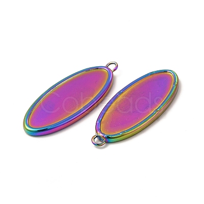 Ion Plating(IP) 304 Stainless Steel Pendant Cabochons Settings STAS-A070-45MC-1