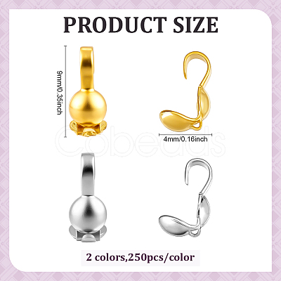 500Pcs 2 Colors Brass Bead Tips KK-ME0003-42-1
