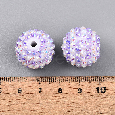 Stripe Pattern Resin AB Rhinestone Round Beads RESI-S313-18x20-16-1