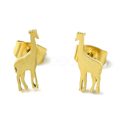 Cute Little Animal Theme 304 Stainless Steel Stud Earrings LS-EJEW-B041-04H-G-1