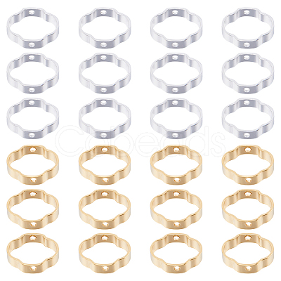 60Pcs 2 Colors Brass Bead Frame KK-SC0004-66-1