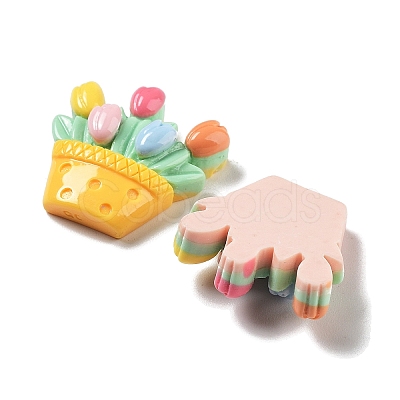 Opaque Resin Cabochons RESI-G084-08-1