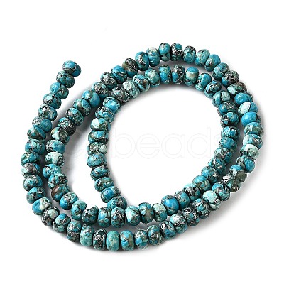 Synthetic Silver Line Turquoise Beads Strands G-L617-E03-4x6mm-1