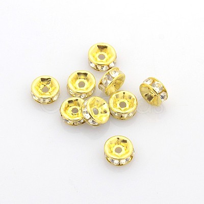 Brass Grade B Crystal Rhinestone Spacer Beads X-RSB036-B01G-1