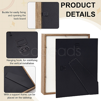 MDF Composite Wood Photo Frame Stand for Dried Flower LS-DJEW-WH0028-057B-1