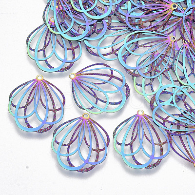 Ion Plating(IP) 304 Stainless Steel Filigree Pendants X-STAS-R102-07-1