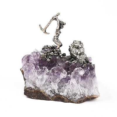 Natural Amethyst Cluster Base Sculpture G-N347-02B-1