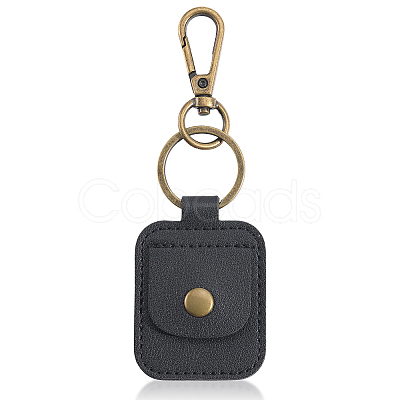 Rectangle PU Leather Ring Holder Pendant Decoration AJEW-WH20054-027A-1