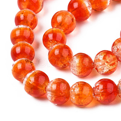 Handmade Luminous Transparent Lampwork Beads Strands LAMP-T017-04C-1