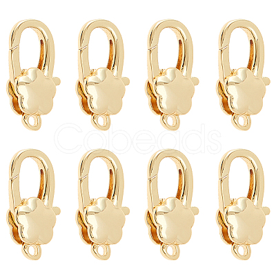 8Pcs Brass Lobster Claw Clasps KK-HS0001-54G-1