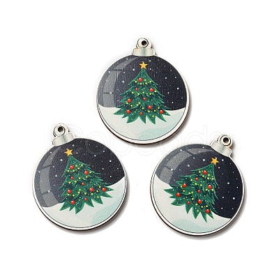 Single Face Printed Wood Pendants LS-WOOD-H102-02H-1