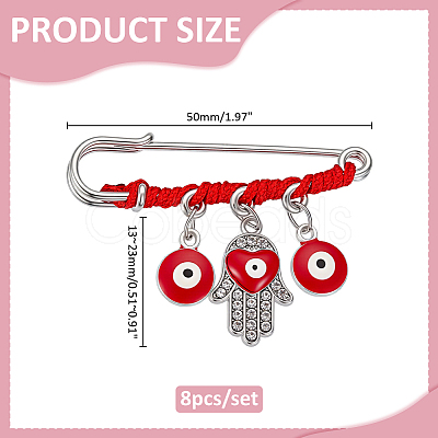 8Pcs Stainless Steel Brooches JEWB-ME00003-1