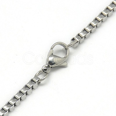 Tarnish Resistant Trendy Unisex 201 Stainless Steel Box Chain Necklaces NJEW-L043C-48P-1