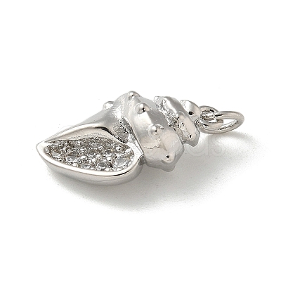 Brass Micro Pave Clear Cubic Zirconia Pendants LS-KK-U046-02P-06-1