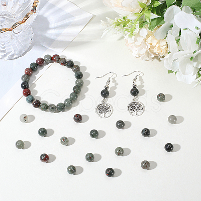 2 Strands Natural African Bloodstone Beads Strands G-SP0001-27-1