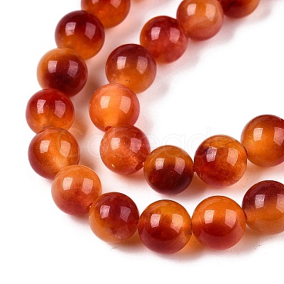 Dyed Natural White Jade Beads Strands G-T138-6mm-210-19-1