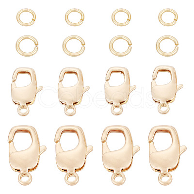 10Pcs 2 Styles Brass Lobster Claw Clasps KK-TA0009-15-1