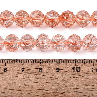Crackle Transparent Glass Beads Strands GLAA-N063-10mm-11-1
