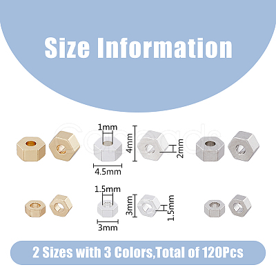 120Pcs 6 Styles Rack Plating Brass Beads KK-FH0006-97-1