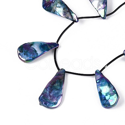 AB Color Plated Dyed Natural Freshwater Shell Beads Strands X-SHEL-T020-55C-1