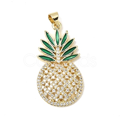 Brass Micro Pave Cubic Zirconia Pendants KK-H267-008B-G-1