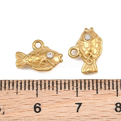 304 Stainless Steel with Crystal Rhinestone Charms RB-CBABFDA-11D-G-1