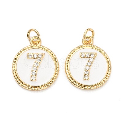 Brass Micro Pave Clear Cubic Zirconia Charms ZIRC-I052-16G-07-1