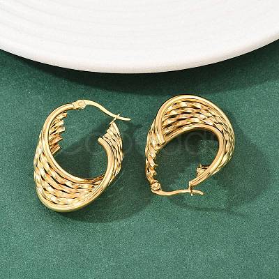 304 Stainless Steel Twist Ring Stud Earrings EJEW-P324-10G-1