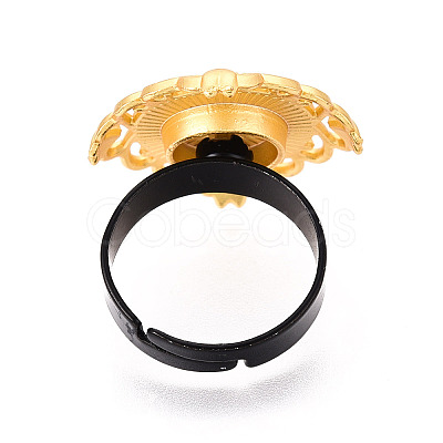 Adjustable Rhombus Alloy & Iron Bezel Cup Ring Base with Rotatable Tray MAK-T012-02G-1