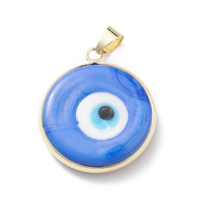 Handmade Evil Eye Lampwork Pendants LAMP-F031-03G-06-1