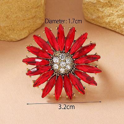 Alloy with Glass Finger Rings for Women OX7798-2-1