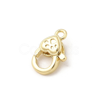 Heart Brass Lobster Claw Clasps KK-Z147-16G-1