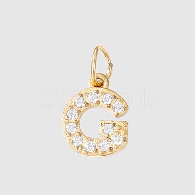 Stainless Steel Cubic Zirconia Pendants with Jump Rings X-FIND-PW0024-08G-1