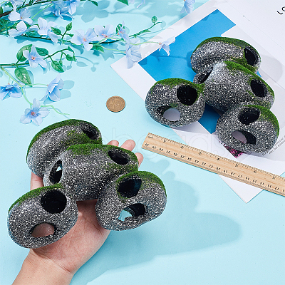 2Pcs Resin Aquarium Cave Stone Micro Landscape Scene Ornaments DJEW-WA0001-04-1