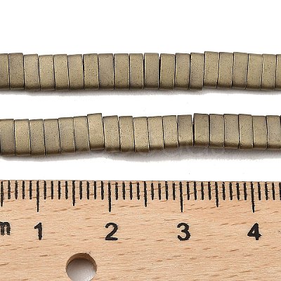 Electroplated Frosted Non-magnetic Synthetic Hematite Beads Strands G-G089-A01-03-1