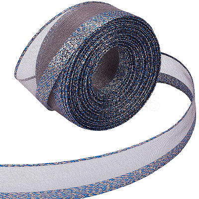 Sparkle Polyester & Metallic Mesh Ribbon for Bowknot Making OCOR-WH20007-19B-1