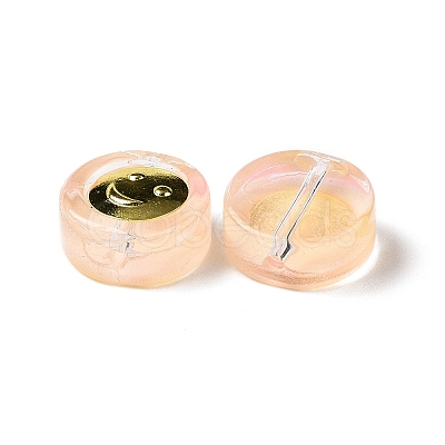 Transparent Spray Painted Glass Beads GLAA-I050-15D-1