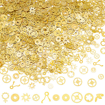 Olycraft 300~400Pcs 10 Style Brass Cabochons MRMJ-OC0003-83-1