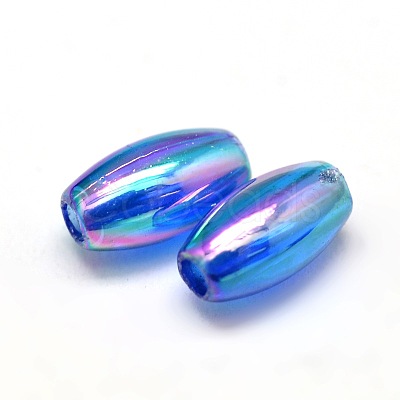 AB Color Plated Rice Electroplated Eco-Friendly Transparent Acrylic Beads PACR-I002-27-1