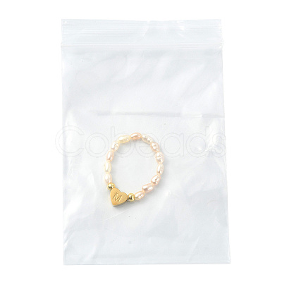 Natural Freshwater Pearl & 304 Stainless Steel Bead Finger Rings RJEW-FS00001-05-1