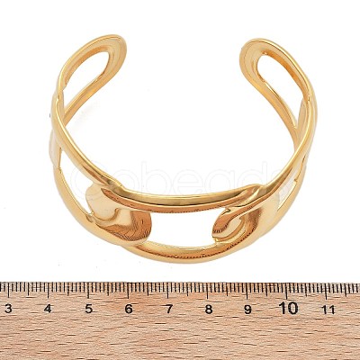 304 Stainless Steel Cuff Bangles for Women BJEW-B108-09G-1