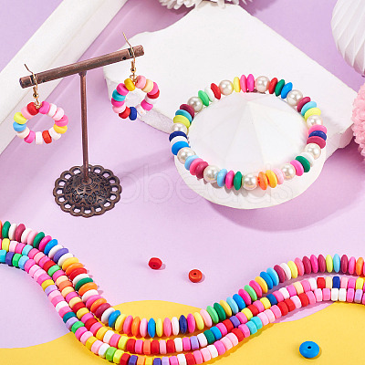 6Strands 3 Styles Handmade Polymer Clay Beads Strand CLAY-TA0002-09-1