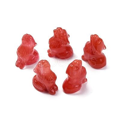 Synthetic Cherry Quartz Glass Display Decorations DJEW-P019-A20-1