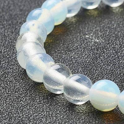 Opalite Beaded Stretch Bracelets BJEW-A117-B-07-1