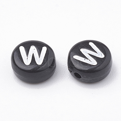 Opaque Acrylic Beads SACR-N002-02W-1