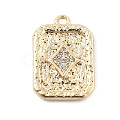 Brass Micro Pave Cubic Zirconia Pendants KK-D283-30G-04-1